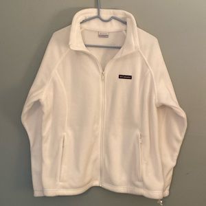 Columbia White Utility Jacket with Stand-Up Collar